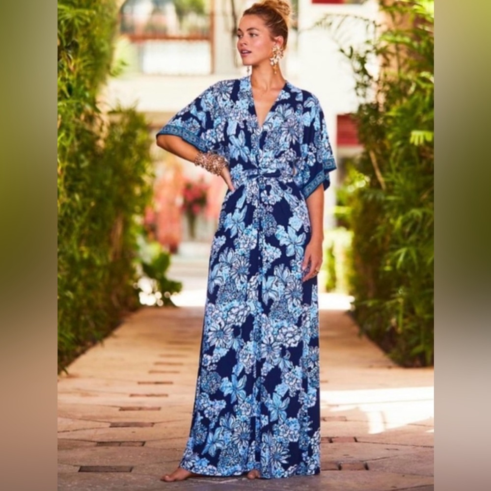 💙NWT’s Lilly Pulitzer Wisteria Elbow Sleeve Maxi Dress. Size 8💙